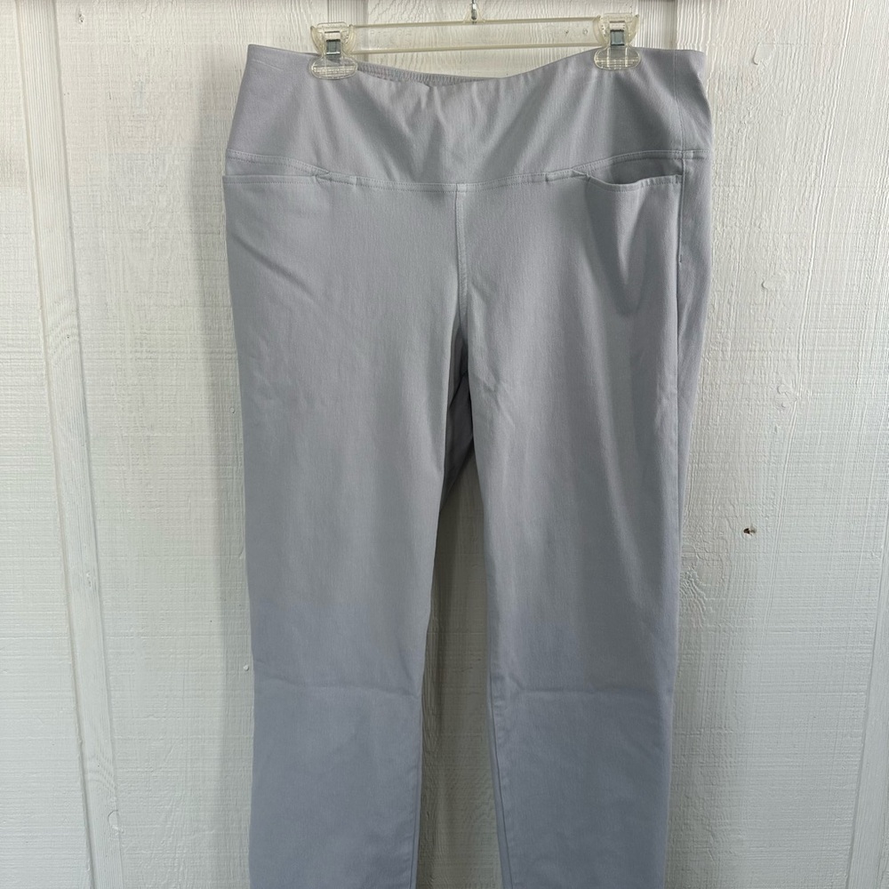 J. Jill Wearever Collection Soft Gray Stretchy Work Dress Pants Neutral Basic